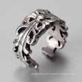 Anéis de prata vintage gravado para homens, gótico artesanal gótico gravado jóias anel